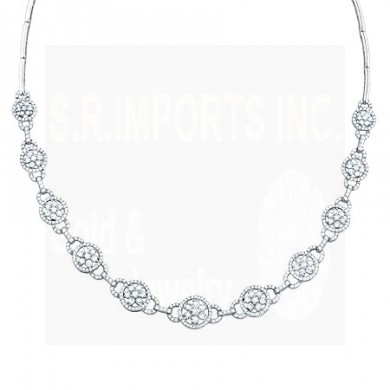 5.15CT Diamond Fancy Necklace on 14K White Gold.