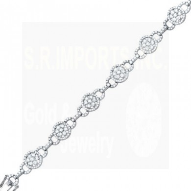 3.40CT Diamond Fancy Bracelet on 14K White Gold.
