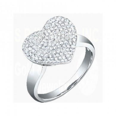 0.75CT Diamond Heart Ring on 14K White Gold.