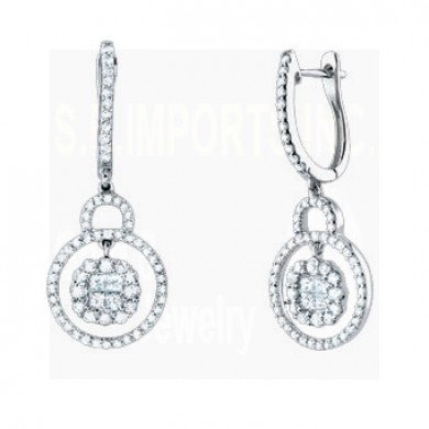 1.30CT Diamond Fashion Earrings on 14K White Gold.