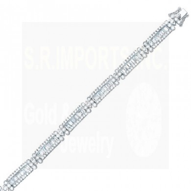 3.55CT Diamond Fancy Bracelet on 14K White Gold.