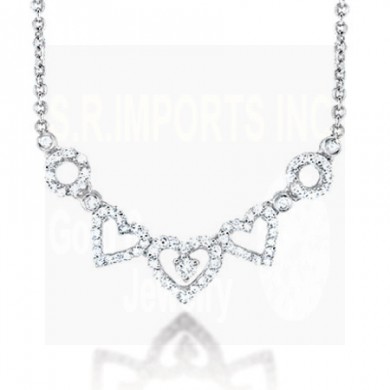 0.40CT Diamond Heart Necklace on 14K White Gold.