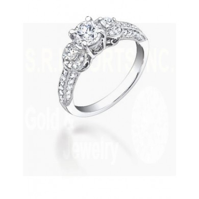 1.30ct tw Diamond Engagement Ring on 18K White Gold.