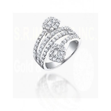 1.50CT Diamond Fashion Ring on 14K White Gold.