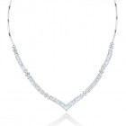  4.25CT Diamond Fancy Necklace on 14K White Gold.