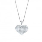 1.35CT Diamond Heart Pendant on 14K White Gold.
