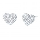0.55CT Diamond Heart Earrings on 14K White Gold.