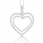 0.85CT Diamond Heart Pendant on 14K White Gold.