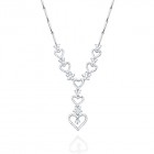 2.05CT Diamond Fashion Heart Necklace on 14K White Gold.