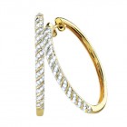 0.50CT Diamond Hoops Earrings on 14K Yellow Gold.