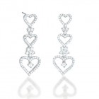 1.70CT Diamond Heart Earrings on 14K White Gold.