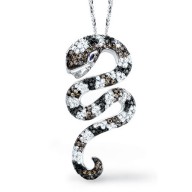 2.30CT Diamond Snake Pendant on 14K White Gold 