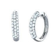 1.55CT Diamond Hoops Earrings on 14K White Gold.