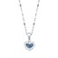 0.35CT Diamond & Blue Sapphire Heart Pendant on 14K White Gold.