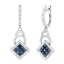1.95CT Diamond & Blue Sapphire Fashion Earrings on 14K White Gol