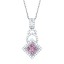 1.05CT Diamond & Pink Sapphire Fashion Pendant on 14K White Gold