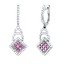 2.10CT Diamond & Pink Sapphire Fashion Earrings on 14K White Gol