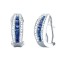 1.70CT Diamond & Blue Sapphire Fashion Earrings on 14K White Gold