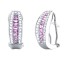 1.70CT Diamond & Pink Sapphire Fashion Earrings on 14K White Gold